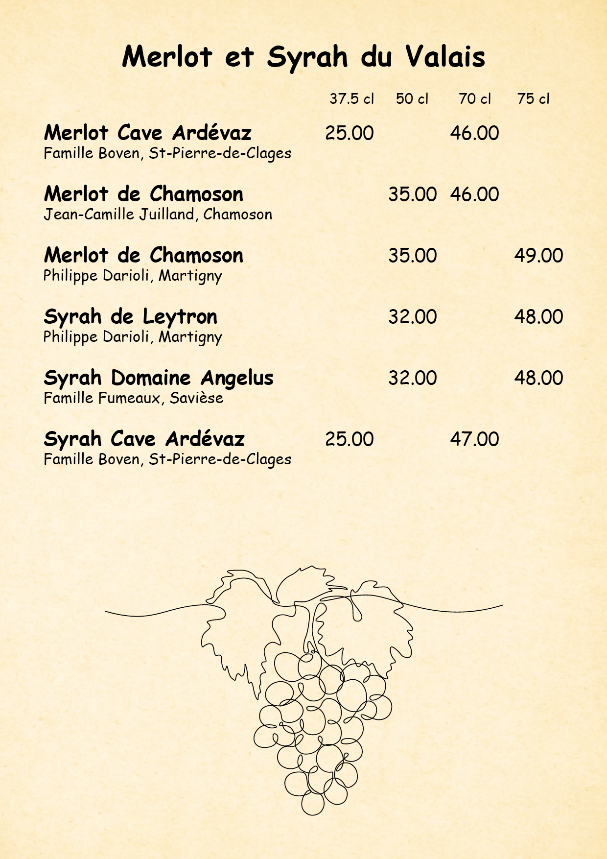 CARTES DE MENUS ST LAURENT 2025 OK19