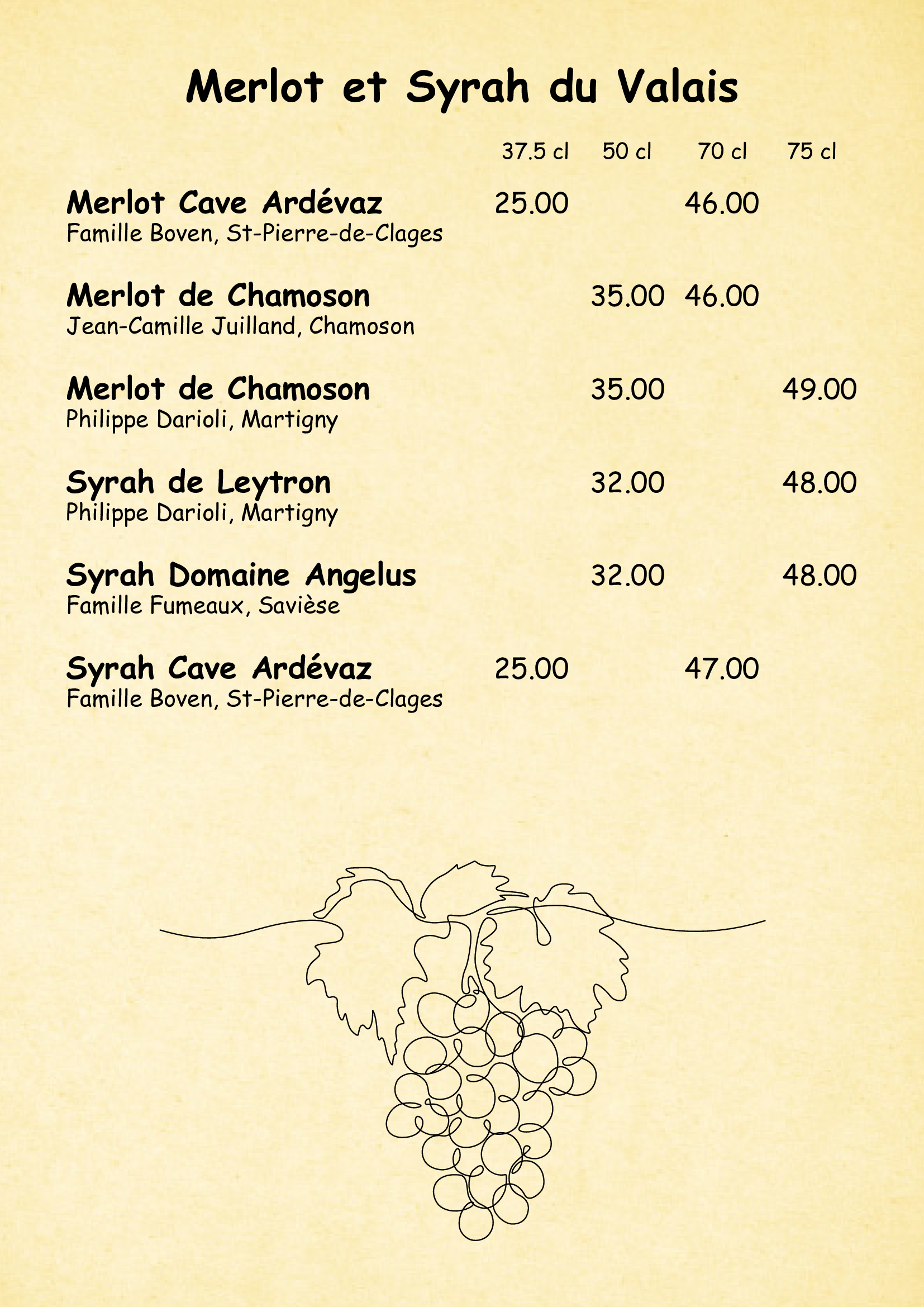 CARTES DE MENUS ST LAURENT 2025 OK19