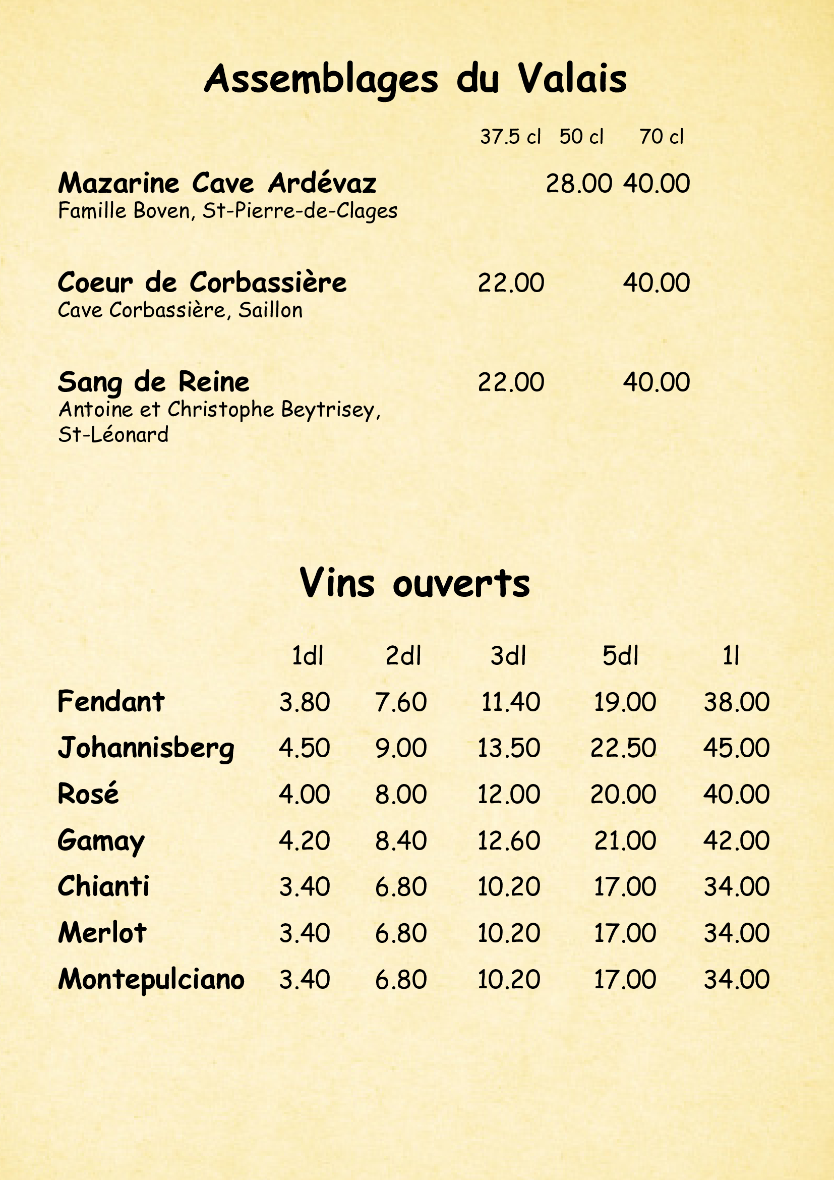 CARTES DE MENUS ST LAURENT 2025 OK22